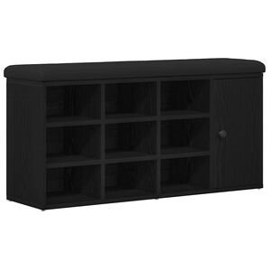 vidaXL Storage Bench Black Oak 102 x 32 x 50 cm Engineered Wood
