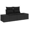 vidaXL Sofa Set with Cushion Height Adjustable 6 pcs Black Poly Rattan