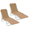 vidaXL Sunlounger | Set of 2 | Taupe | Powder-coated steel
