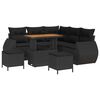 vidaXL Garden Sofa Set 8 pcs 7-Seater Black Poly Rattan