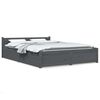 vidaXL Bed Frame without Mattress with Drawers Grey Double