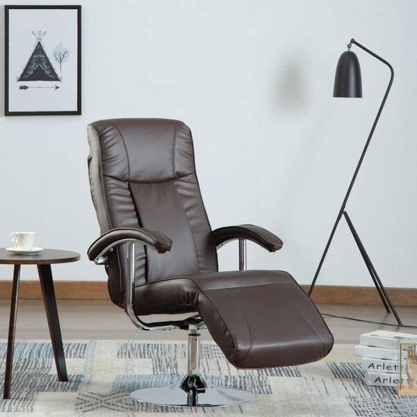 vidaXL TV Armchair Brown Faux Leather