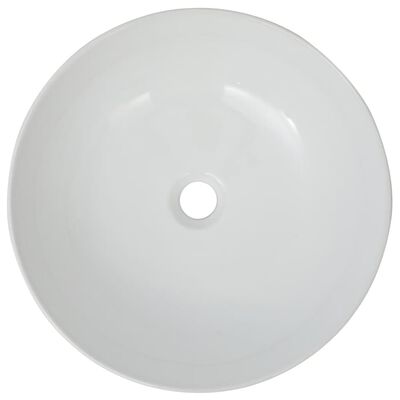 vidaXL Basin Round Ceramic White 41.5x13.5 cm