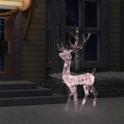 vidaXL Acrylic Reindeer Christmas Decoration 140 LEDs 120cm Warm White
