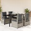 vidaXL 5 Piece Garden Dining Set with Cushions Grey Poly Rattan