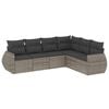 vidaXL 6 Piece Garden Sofa Set with Cushions Grey Poly Rattan