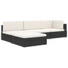 vidaXL Sectional Middle Seat 1 pc with Cushions Poly Rattan Black
