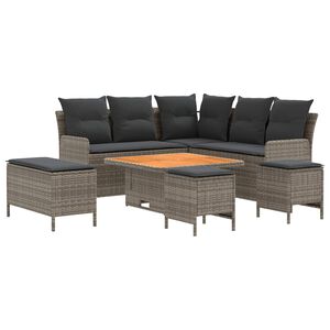 vidaXL Furniture Sets 7 pcs Grey and Dark Grey PE Rattan