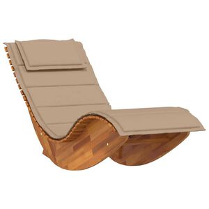 vidaXL Rocking Sun Lounger with Cushion Solid Wood Acacia
