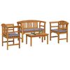 vidaXL Garden Rose Lounge Set 4 pcs Natural Solid Acacia Wood