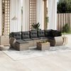 vidaXL 8 Piece Garden Sofa Set with Cushions Grey Poly Rattan