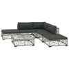 vidaXL 6 Piece Garden Lounge Set with Cushions Poly Rattan Grey