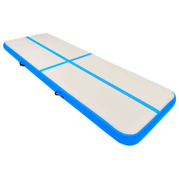 vidaXL Inflatable Gymnastics Mat with Pump 300x100x20 cm PVC Blue
