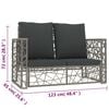 vidaXL 2 Piece Garden Lounge Set with Cushions Poly Rattan Grey