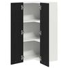 vidaXL Hanging Cabinet with Door Black Oak and White 57 x 57 x 100 cm