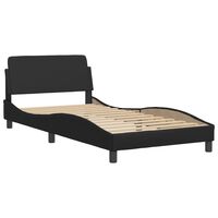 vidaXL Bed Frame with Headboard Black 107x203 cm Faux Leather