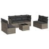 vidaXL 8 Piece Garden Sofa Set with Cushions Grey Poly Rattan