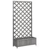 vidaXL Planter with Trellis Grey 90x35x180 cm Solid Wood Fir