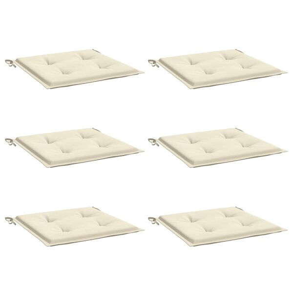 vidaXL Garden Chair Cushions 6 pcs Cream 50x50x2 cm Oxford Fabric