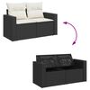 vidaXL 6 Piece Garden Sofa Set with Cushions Black Poly Rattan