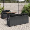 vidaXL Garden Sofa Set with Storage 6 pcs Black Poly rattan