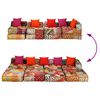 vidaXL 4-Seater Modular Pouffe Patchwork Fabric