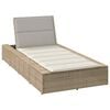 vidaXL Sunbed with Floating Cushion Beige Poly Rattan