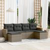 vidaXL 6 Piece Garden Sofa Set with Cushions Grey Poly Rattan