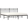 vidaXL Metal Bed Frame without Mattress with Headboard Black 180x200cm