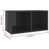 vidaXL 8 Piece TV Cabinet Set High Gloss Grey Engineered Wood