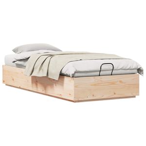 vidaXL Ottoman Bed Frame Natural 90 x 190 cm Solid Pine Wood