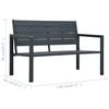 vidaXL Garden Bench 120 cm HDPE Grey Wood Look