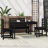 vidaXL 4 Piece Garden Dining Set Black Solid Wood Pine