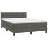 vidaXL Box Spring Bed with Mattress Dark Grey 152x203 cm Queen Velvet