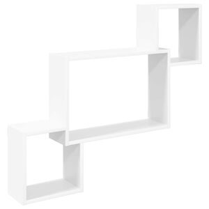 vidaXL Wall Shelf Wall-Mounted White 91.5 x 15 x 76 cm Engineered Wood