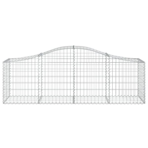 vidaXL Arched Gabion Baskets 15 pcs 200x50x60/80 cm Galvanised Iron