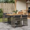 vidaXL 5 Piece Garden Dining Set with Cushions Grey Poly Rattan
