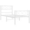 vidaXL Metal Bed Frame without Mattress with Footboard White 107x203cm