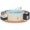vidaXL Hot Tub Surround Black Poly Rattan and Solid Wood Acacia