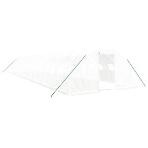 vidaXL Greenhouse with Steel Frame White 64 m&sup2; 16x4x2 m