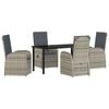 vidaXL Garden Dining Set 5 pcs Grey Poly Rattan
