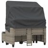vidaXL Garden Sofa 2-Seater with Canopy and Stools Grey Poly Rattan
