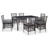 vidaXL 7 Piece Outdoor Dining Set Poly Rattan Grey