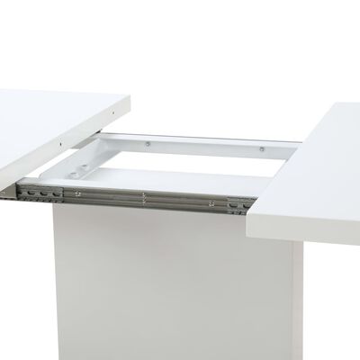 vidaXL Extendable Dining Table High Gloss White 180x90x76 cm MDF