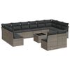 vidaXL 13 Piece Garden Sofa Set with Cushions Grey Poly Rattan