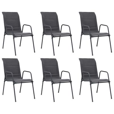 vidaXL Stackable Garden Chairs 6 pcs Steel and Textilene Anthracite