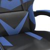 vidaXL Gaming Chair with Footrest Black and Blue Faux Leather