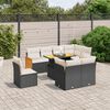 vidaXL 9 Piece Garden Sofa Set with Cushions Black Poly Rattan
