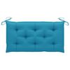 vidaXL Garden Bench with Light Blue Cushion 112 cm Solid Teak Wood