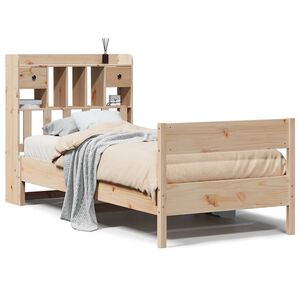 vidaXL Bookcase Bed without Mattress 90x190 cm Single Solid Wood Pine
